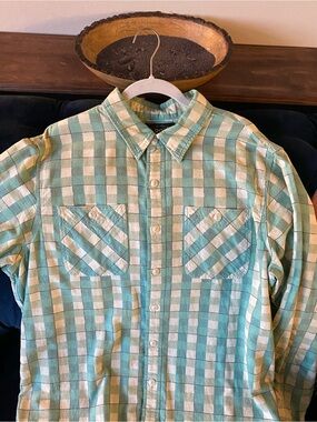 RRL Green and Cream Checkered Button Down Shirt